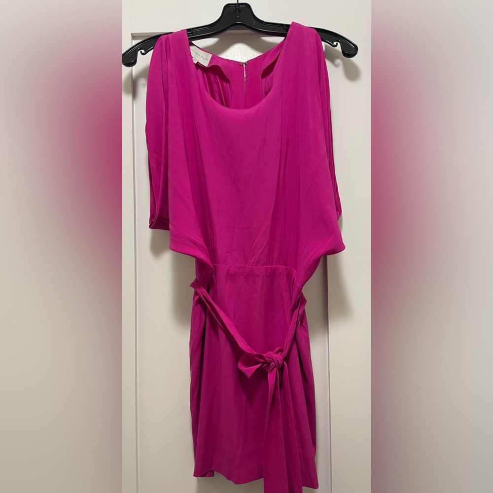 Jennifer Hope Hot Pink Silk Dress Size M